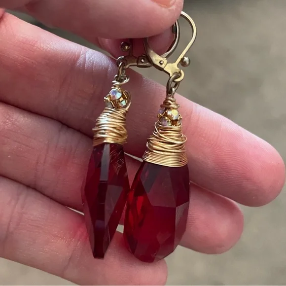 Handmade drop earrings - Picture 3 of 6